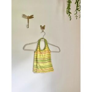 Vintage Y2K Children's Place Striped Butterfly Bedazzeld Halter Top